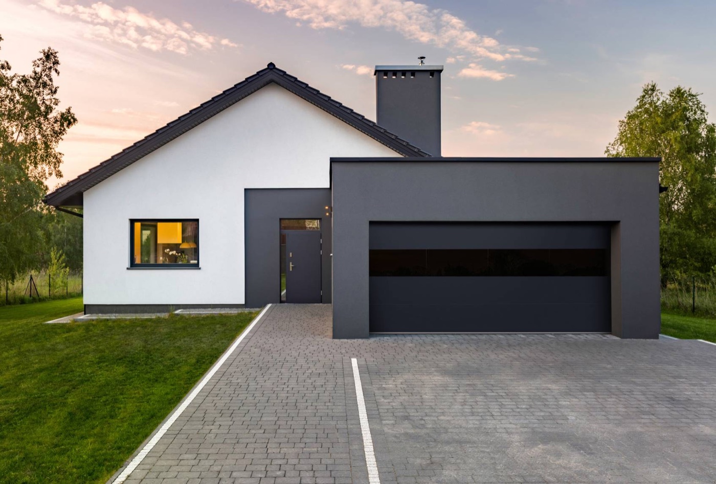 CHI Sterling modern black garage door