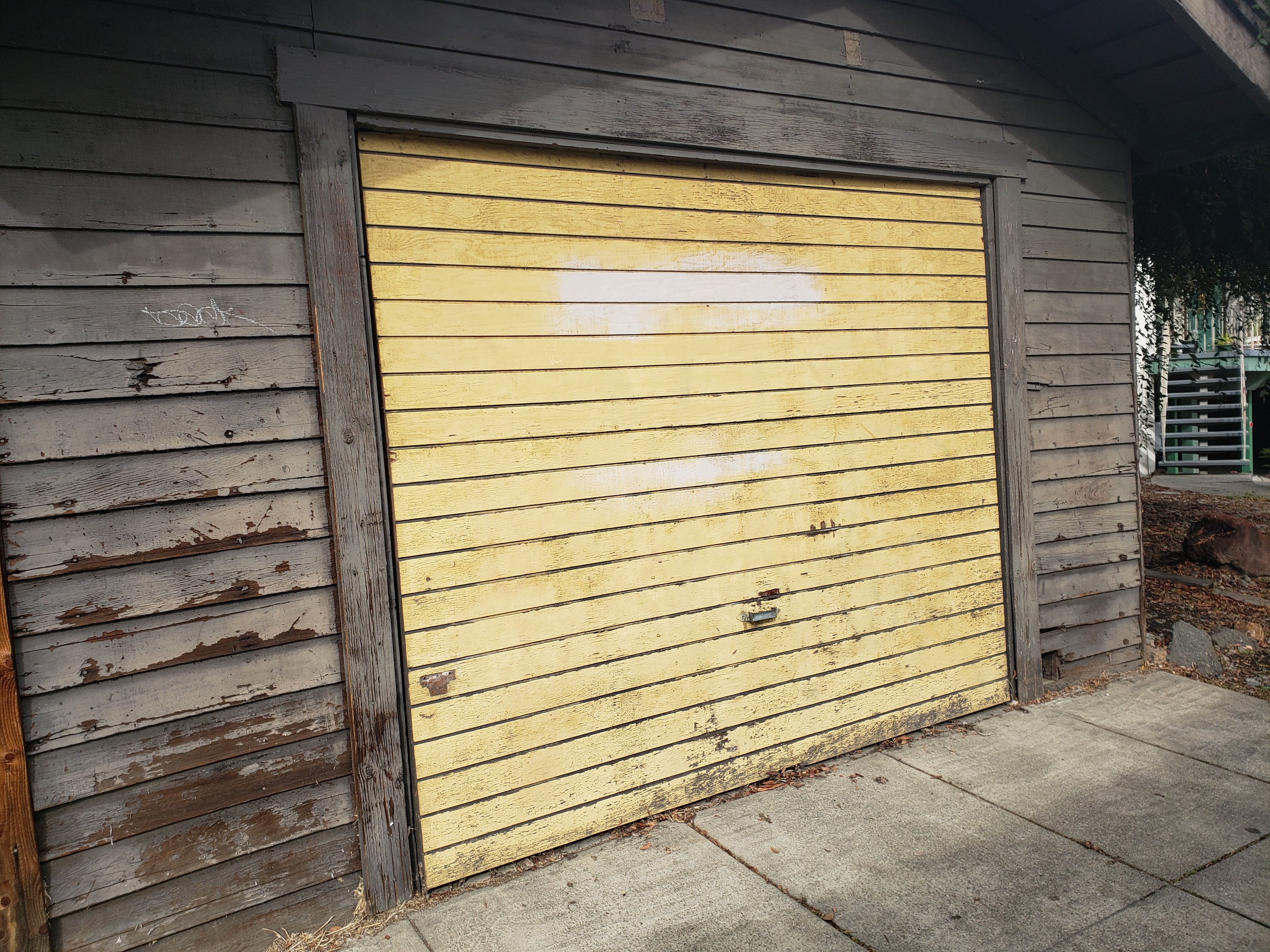 Before clean white garage door replacement