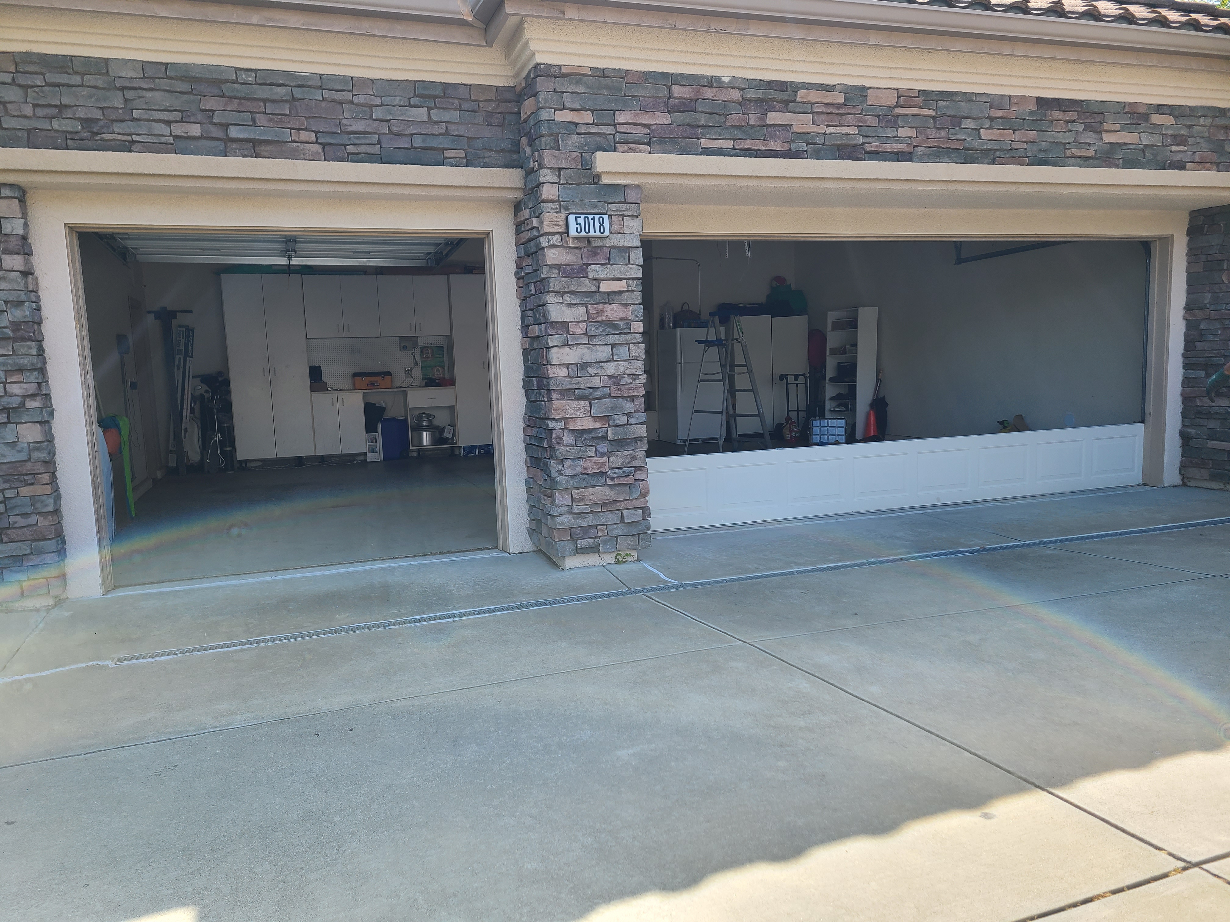 Before modern wood-look garage doors